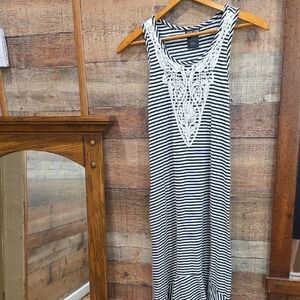 Paper Doll Monochrome Striped Dress